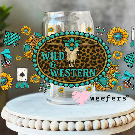 UV DTF Cup Wrap – Wild and Western - Weefers Exclusive 16oz Libbey Glass Original Size Weefers