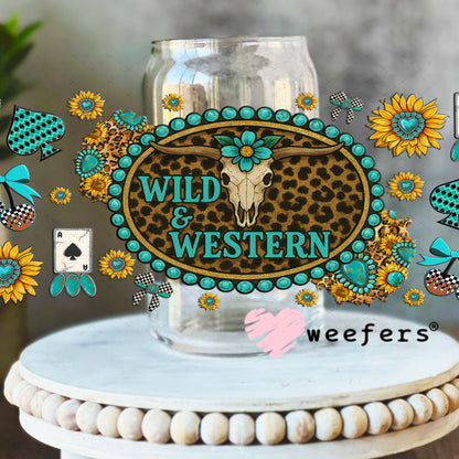 UV DTF Cup Wrap – Wild and Western - Weefers Exclusive 16oz Libbey Glass Original Size Cup Wrap Weefers