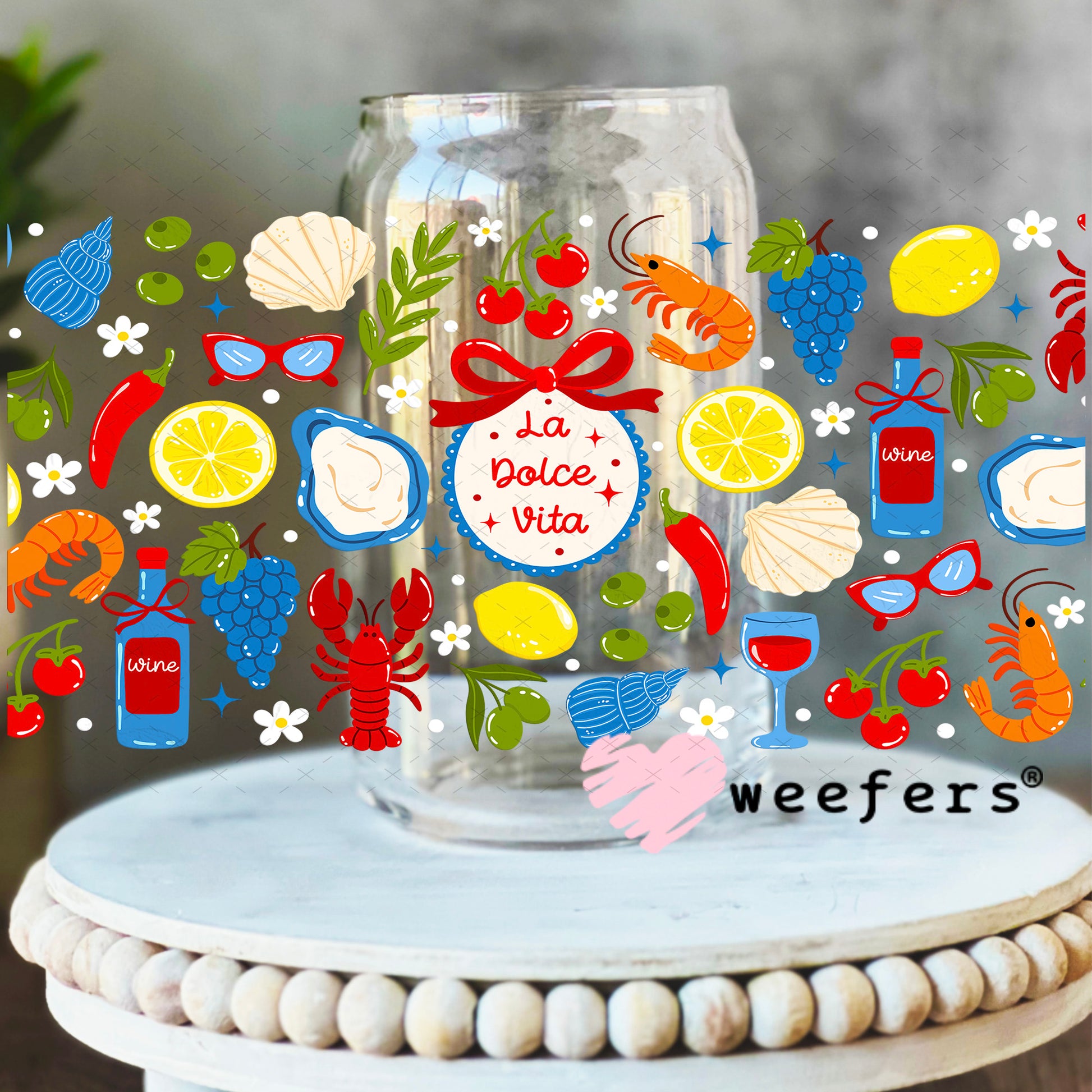 UV DTF Cup Wrap – La Dolce Vita 16oz Libbey Glass Original Size Weefers