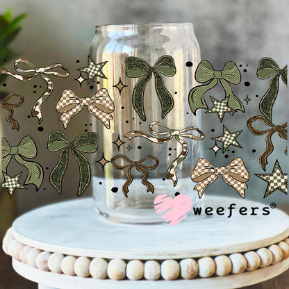 UV DTF Cup Wrap – Camouflage Bows 16oz Libbey Glass Original Size Weefers