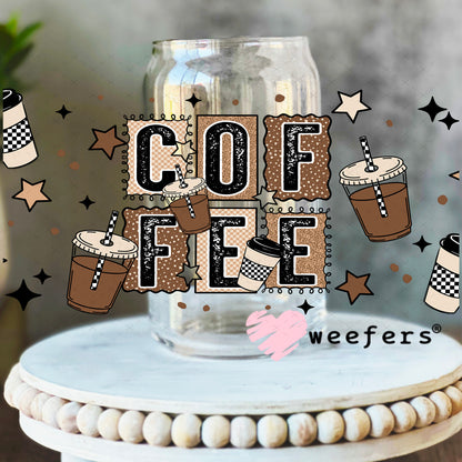 UV DTF Cup Wrap – Coffee Iced and Hot 16oz Libbey Glass Original Size Weefers