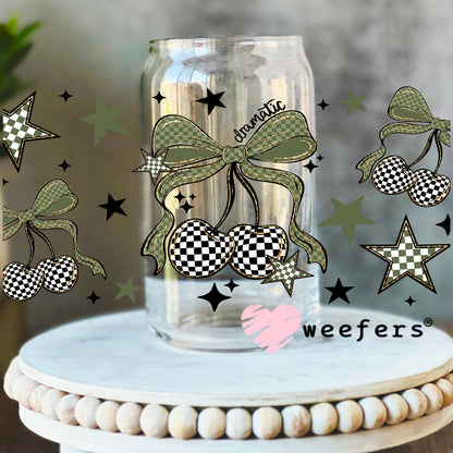 UV DTF Cup Wrap – Camouflage and Checkered Cherries 16oz Libbey Glass Original Size Weefers