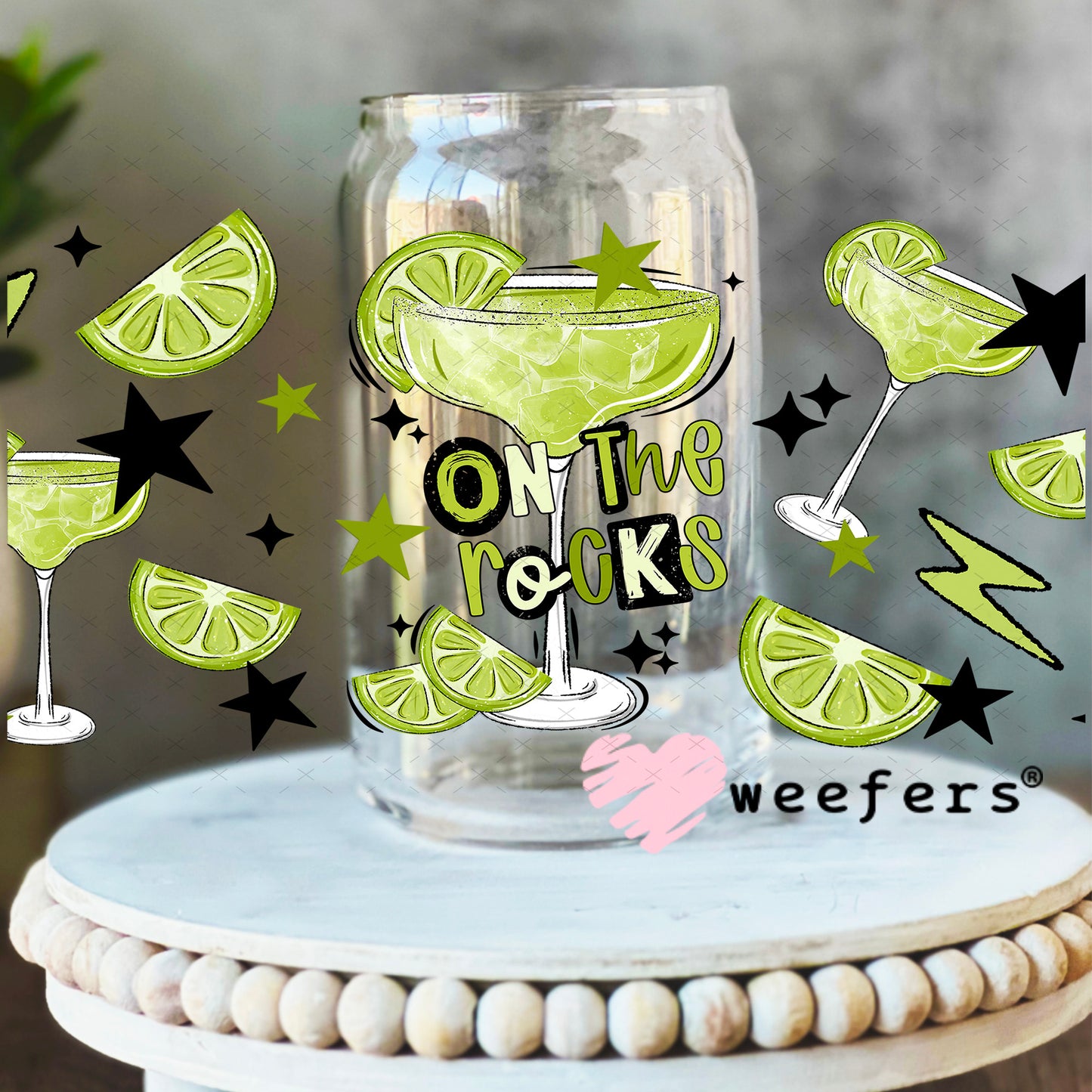 UV DTF Cup Wrap – On the Rocks Margarita 16oz Libbey Glass Original Size Weefers