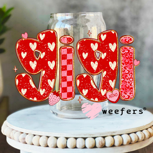 UV DTF Decal - Gigi Valentine's Day 16oz Libbey Glass Original Size Weefers