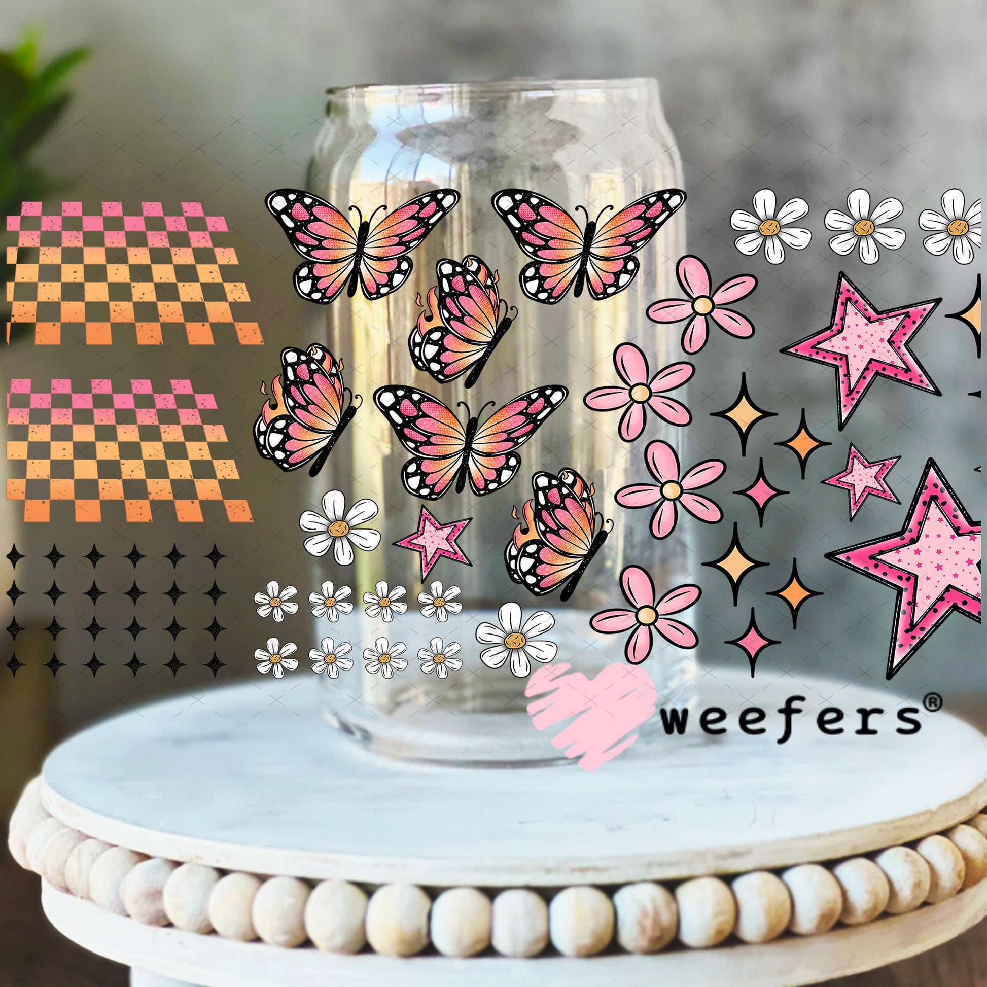 UV DTF Cup Wrap – At Least My Trauma Made Me Funny Sidekick Elements - Weefers Exclusive 16oz Libbey Glass Original Size Weefers