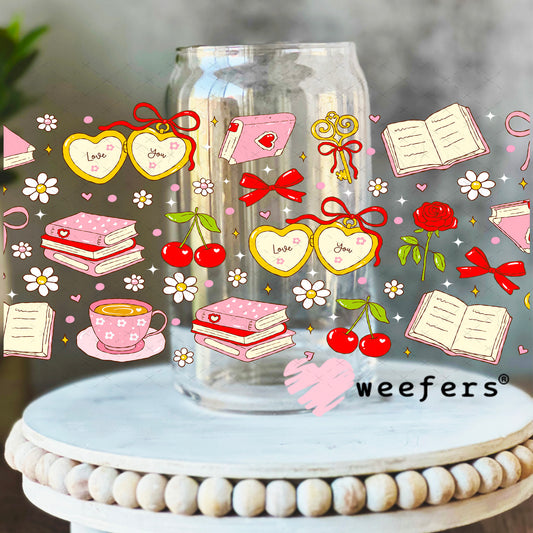 UV DTF Cup Wrap – Love You Book Lover 16oz Libbey Glass Original Size Weefers