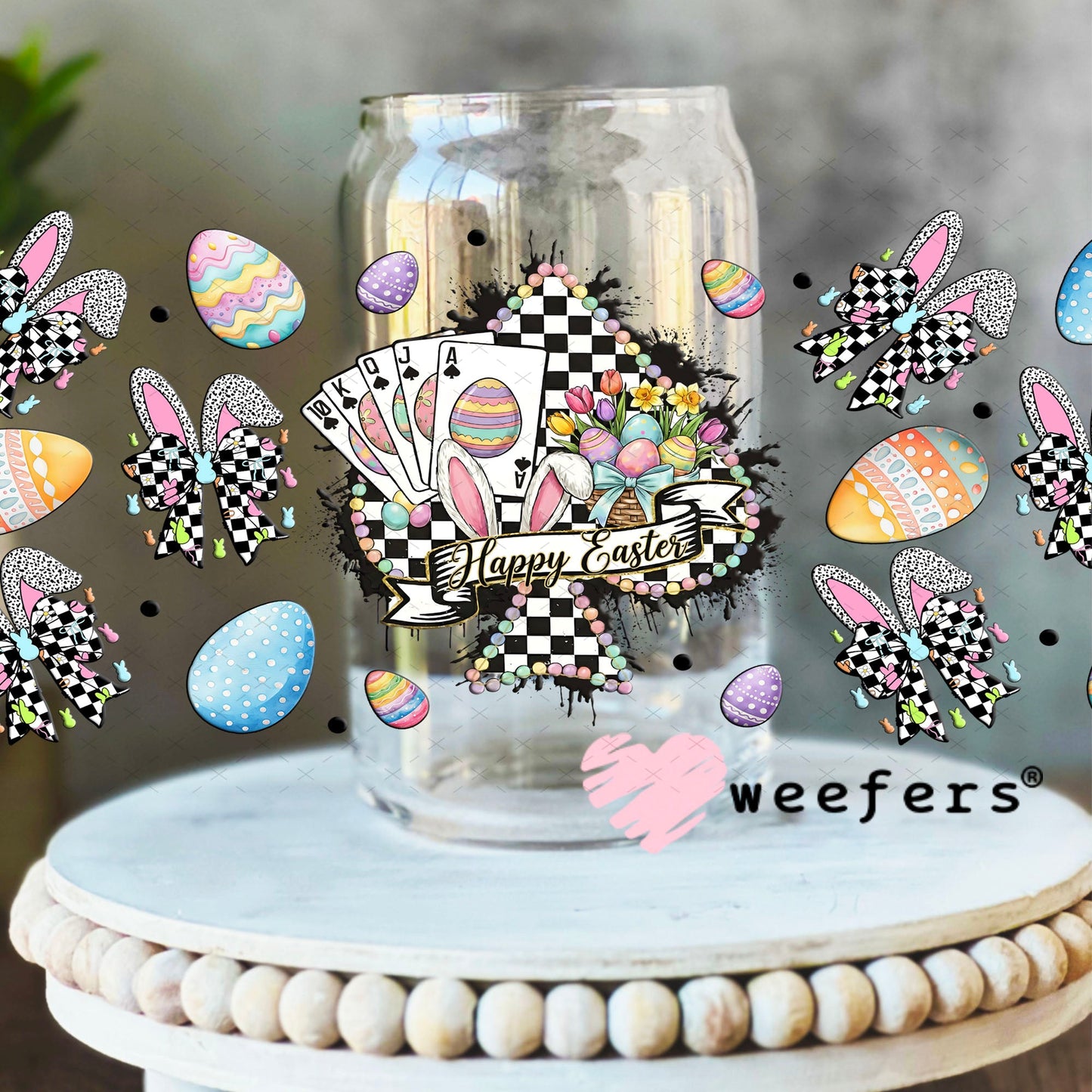 UV DTF Cup Wrap – Happy Easter Western St Patrick's Day - Weefers Exclusive 16oz Libbey Glass Original Size Cup Wrap Weefers