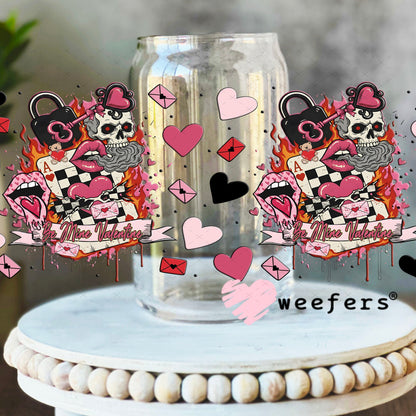 UV DTF Cup Wrap – Be Mine Valentine Weefers Exclusive 16oz Libbey Glass Original Size Cup Wrap Weefers