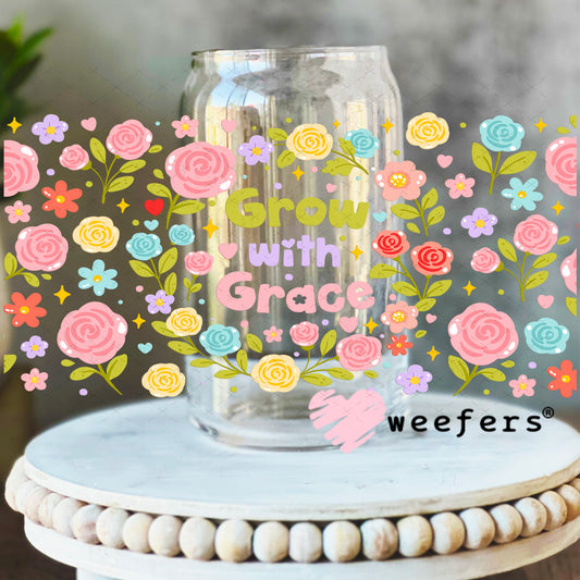 UV DTF Cup Wrap – Grow with Grace 16oz Libbey Glass Original Size Weefers