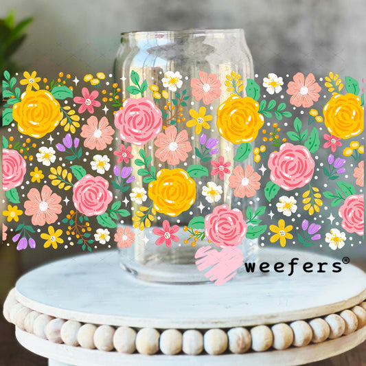 UV DTF Cup Wrap – Spring Roses 16oz Libbey Glass Original Size Weefers