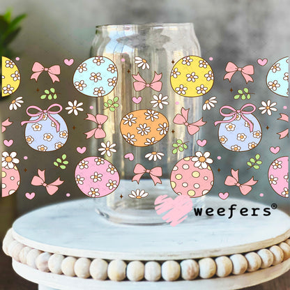 UV DTF Cup Wrap – Easter Eggs 16oz Libbey Glass Original Size Weefers