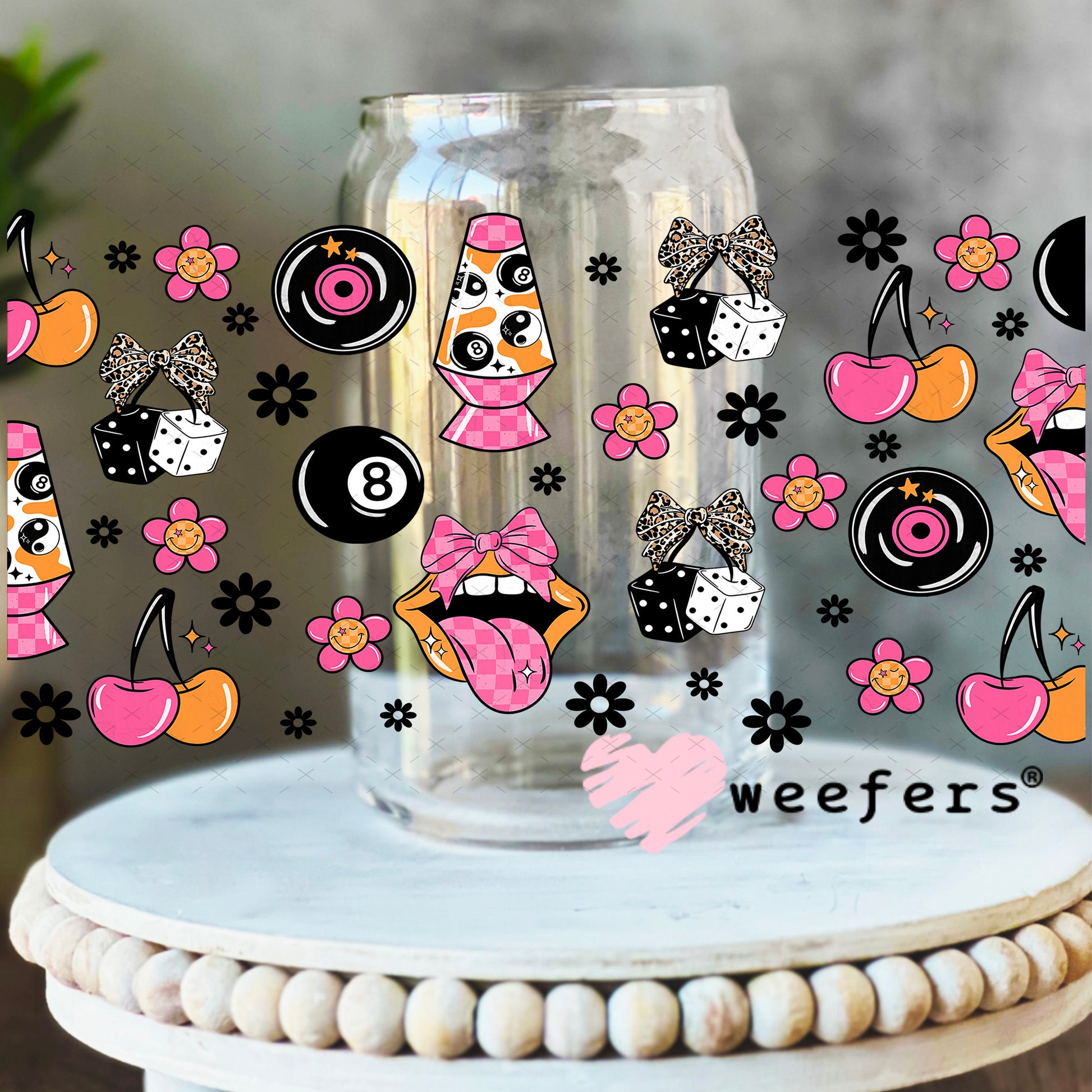 UV DTF Cup Wrap – Sorry for What My Face Said Sidekick - Weefers Exclusive 16oz Libbey Glass Original Size Weefers