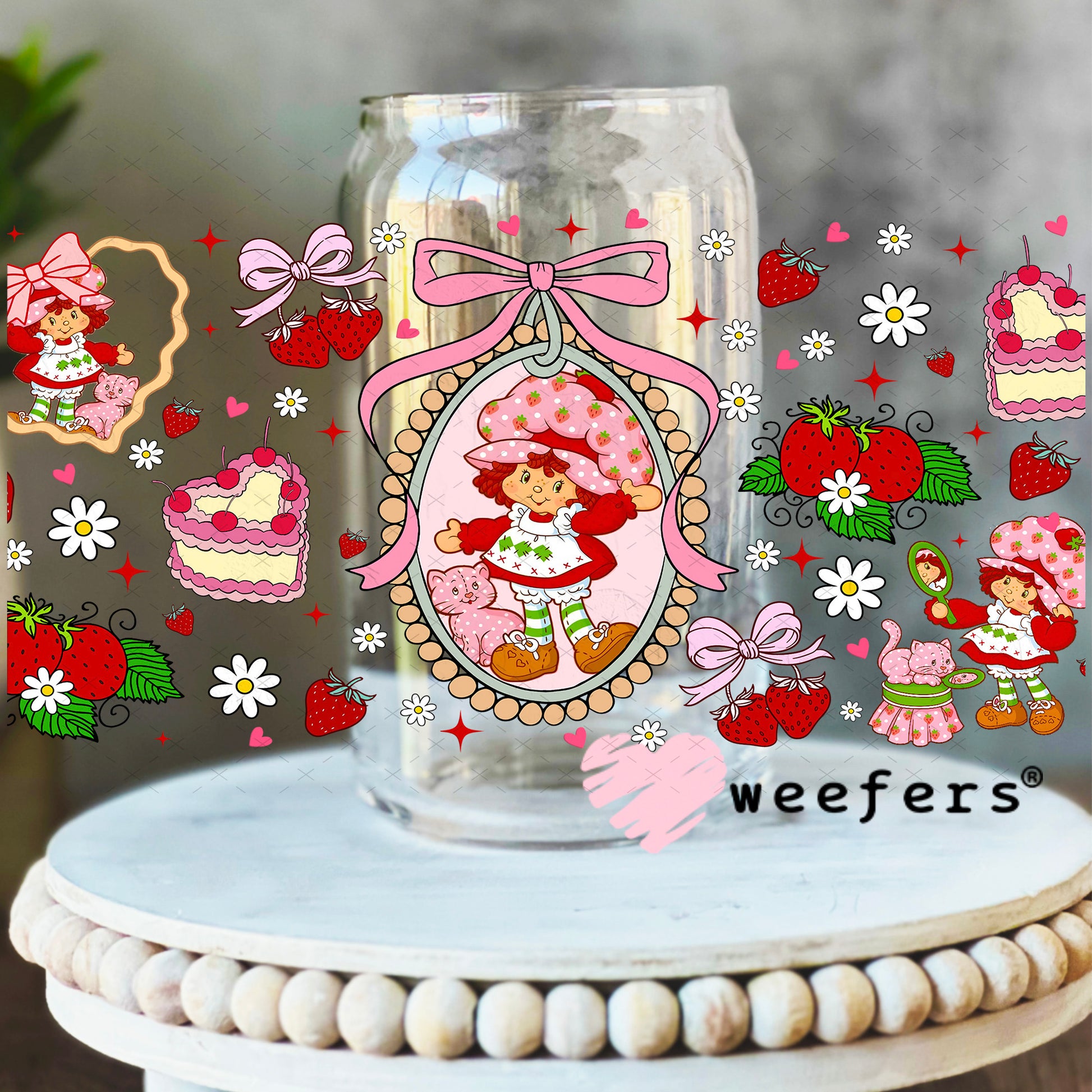 UV DTF Cup Wrap – Cake Girl 16oz Libbey Glass Original Size Weefers