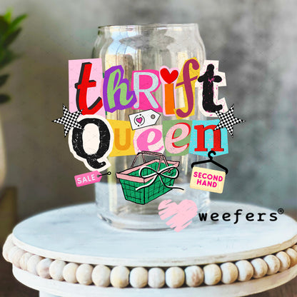 UV DTF Decal - Thrift Queen 16oz Libbey Glass Original Size Weefers