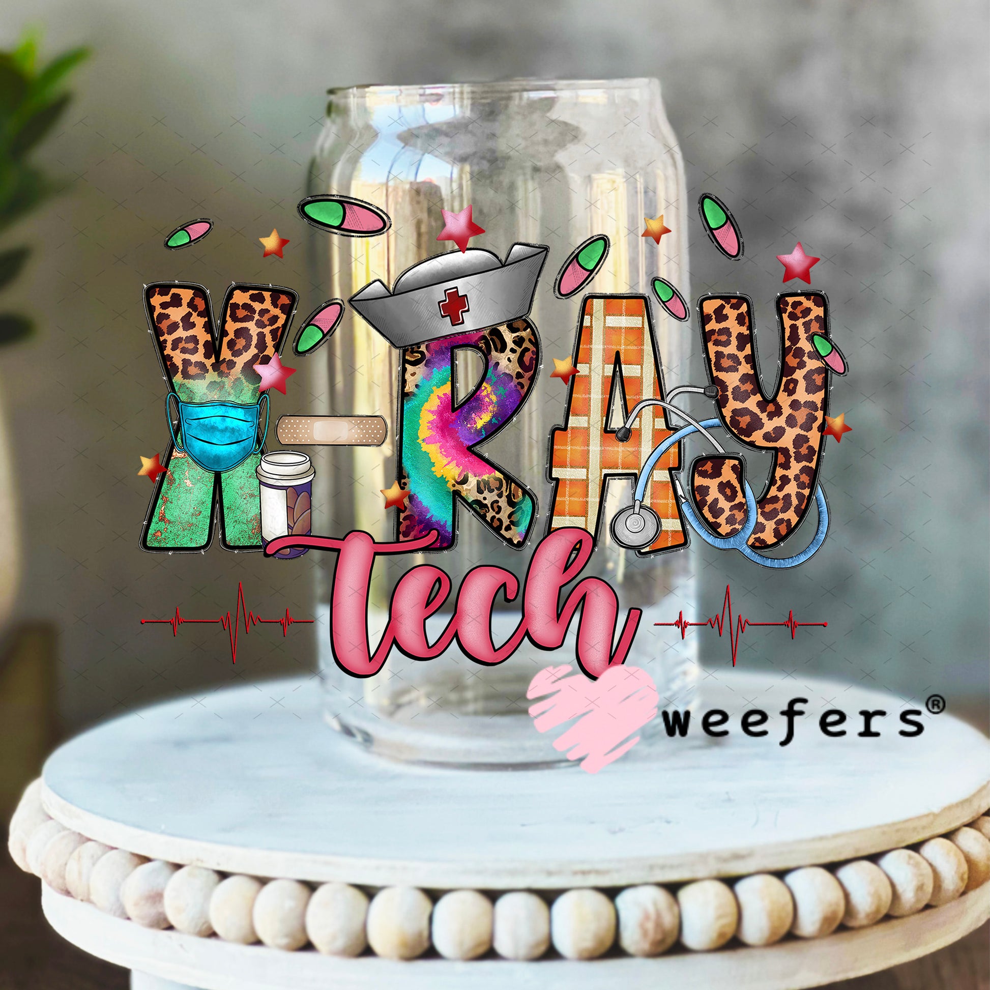 UV DTF Decal - X-Ray Tech 16oz Libbey Glass Original Size Weefers