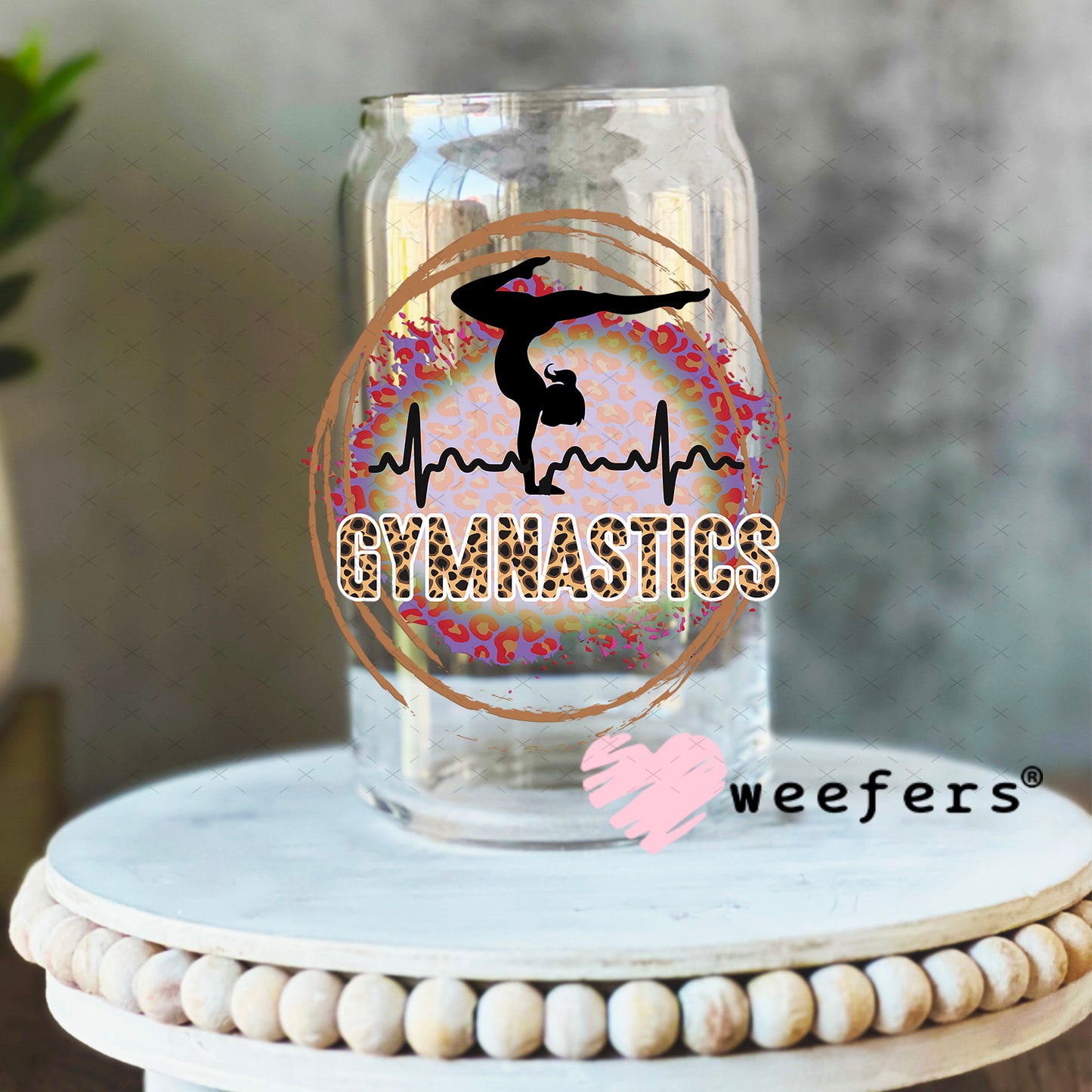 UV DTF Decal - Gymnastics 16oz Libbey Glass Original Size Weefers