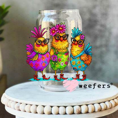 UV DTF Decal - Bougee Chicken Ladies 16oz Libbey Glass Original Size Weefers