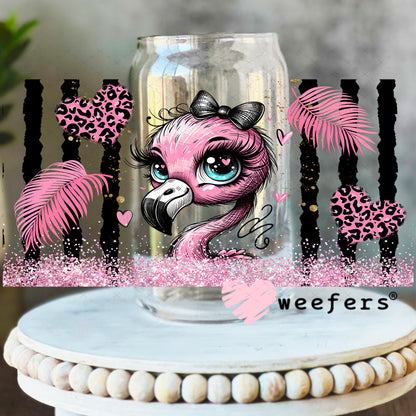 UV DTF Cup Wrap – Bougee Flamingo 16oz Libbey Glass Original Size Weefers