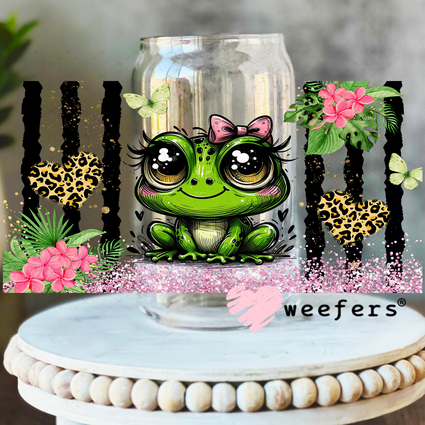 UV DTF Cup Wrap – Bougee Frog 16oz Libbey Glass Original Size Weefers