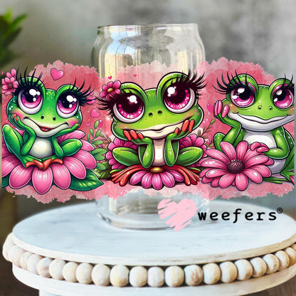 UV DTF Cup Wrap – Bougee Frog Girlfriends 16oz Libbey Glass Original Size Weefers