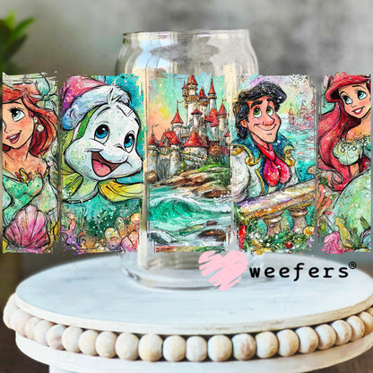 UV DTF Cup Wrap – Mermaid 16oz Libbey Glass Original Size Weefers