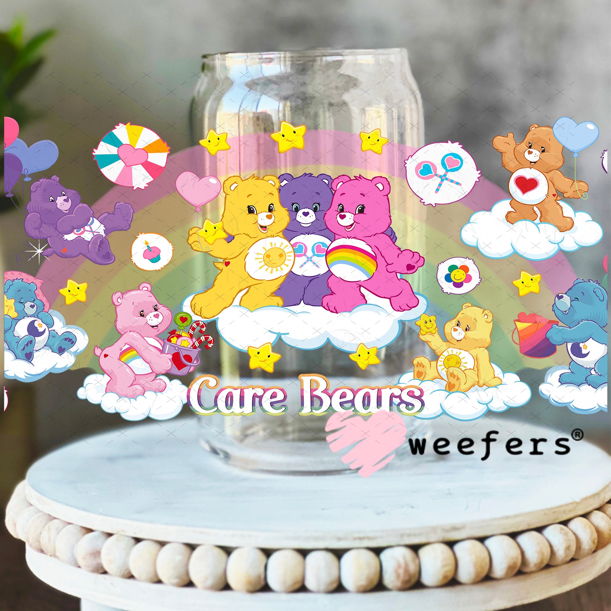 UV DTF Cup Wrap – Bears Care 16oz Libbey Glass Original Size Weefers