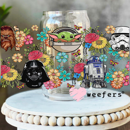 UV DTF Cup Wrap – Star Wars Friends 16oz Libbey Glass Original Size Weefers