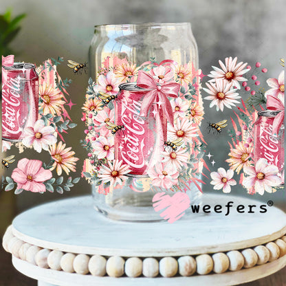 UV DTF Cup Wrap – Cola Floral Soda 16oz Libbey Glass Original Size Weefers