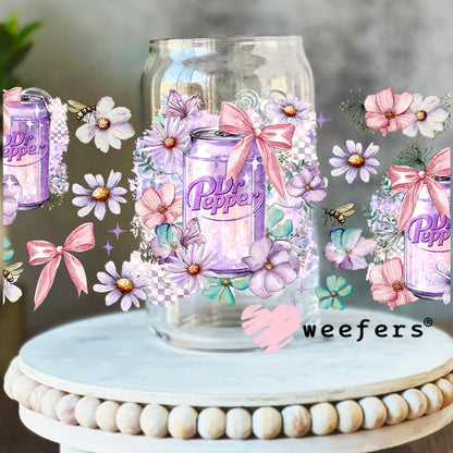 UV DTF Cup Wrap – Dr Soda Floral Soda 16oz Libbey Glass Original Size Weefers