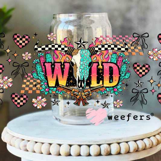 UV DTF Cup Wrap – Wild - Weefers Exclusive 16oz Libbey Glass Original Size Cup Wrap Weefers