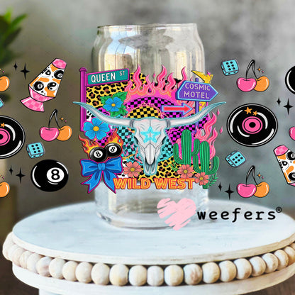 UV DTF Cup Wrap – Cosmic Motel - Weefers® Exclusive 16oz Libbey Glass Original Size Cup Wrap Weefers