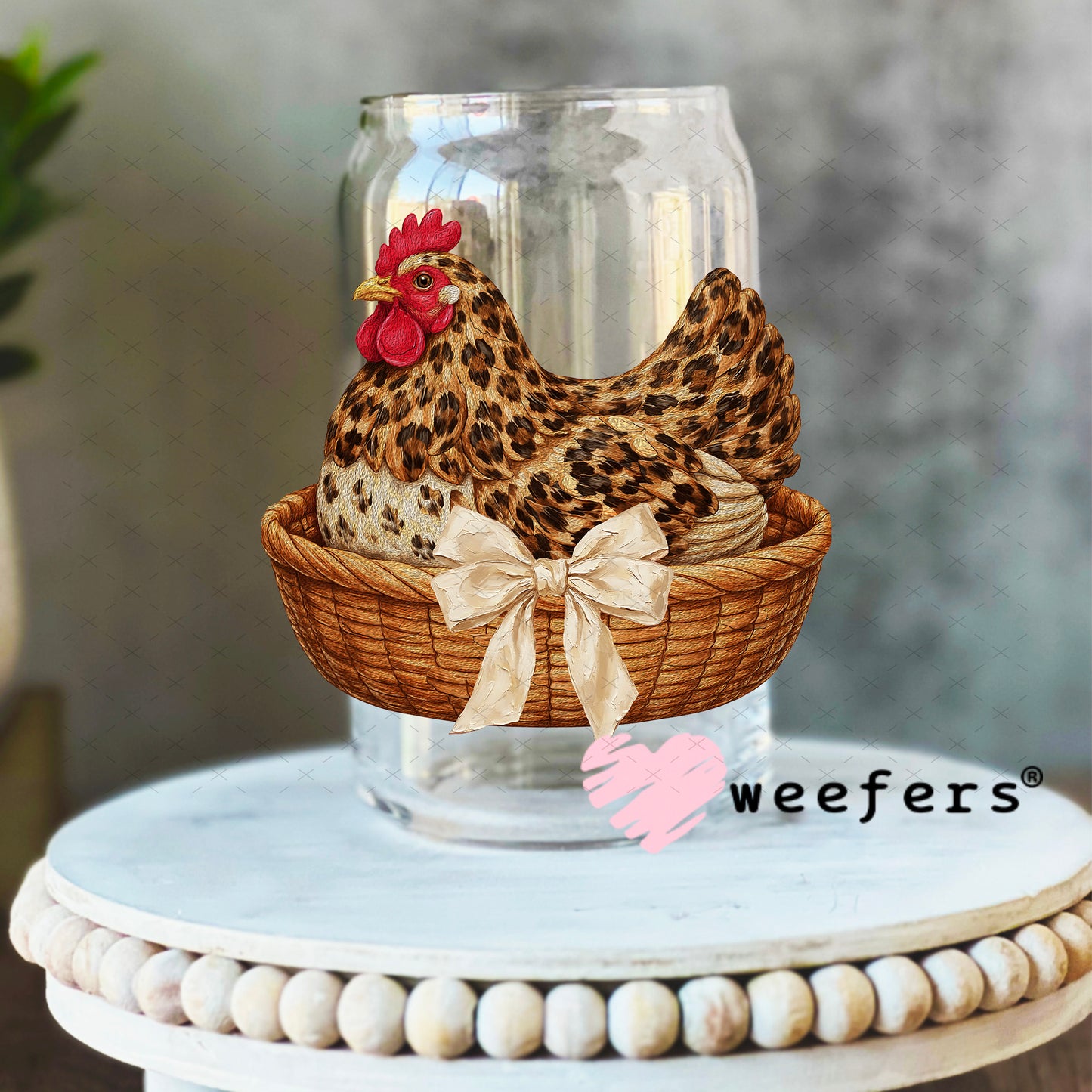 UV DTF Decal - Farm Hen 16oz Libbey Glass Original Size Weefers