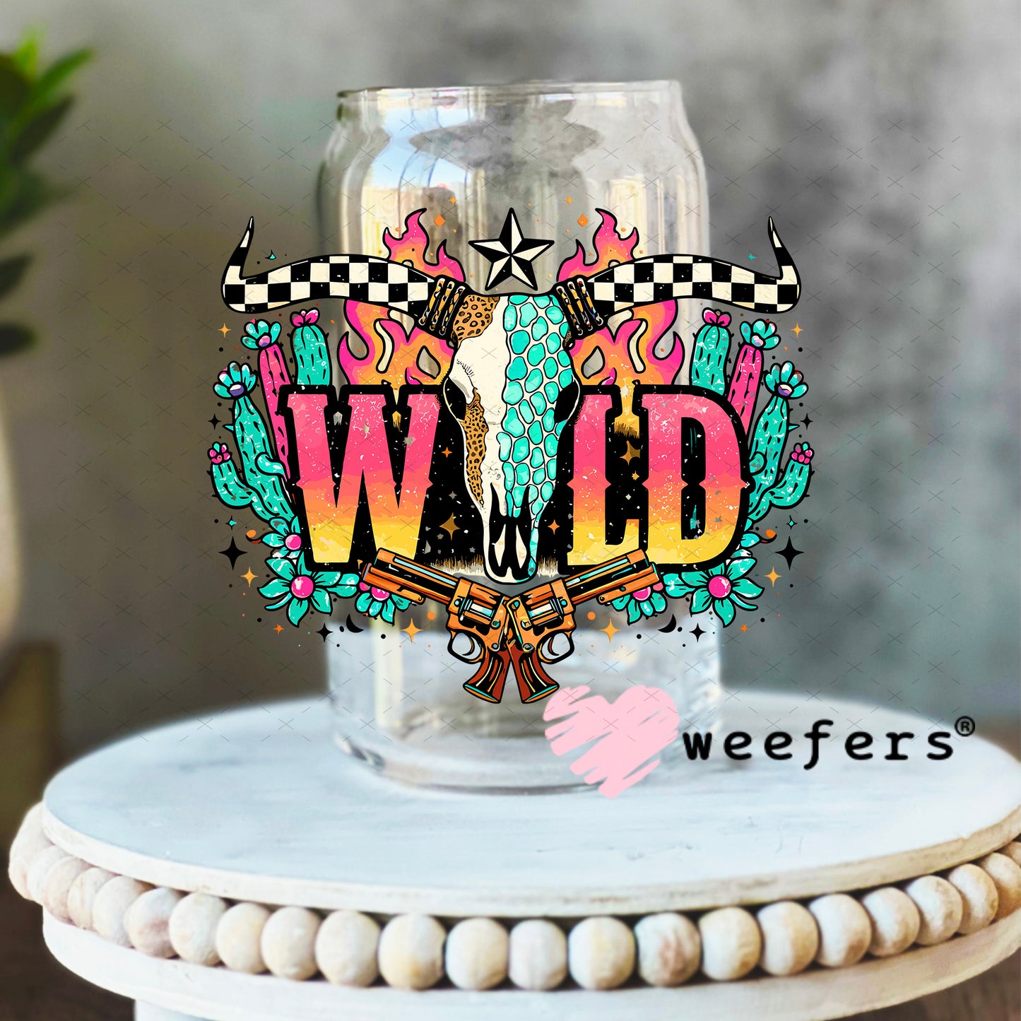 UV DTF Decal - Wild Western 16oz Libbey Glass Original Size Weefers