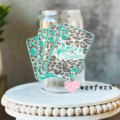 UV DTF Decal - Wild Western Cards 16oz Libbey Glass Original Size Weefers