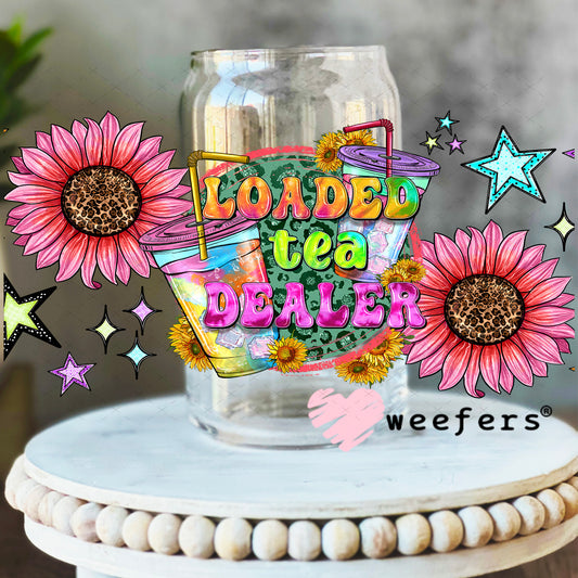 UV DTF Cup Wrap – Loaded Tea Dealer - Weefers Exclusive 16oz Libbey Glass Original Size Weefers