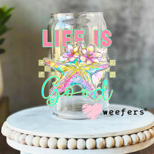 UV DTF Decal - Life is Good 16oz Libbey Glass Original Size Weefers