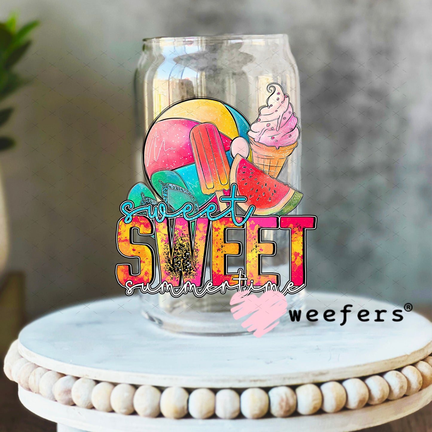 UV DTF Decal - Sweet Sweet Summertime 16oz Libbey Glass Original Size Weefers