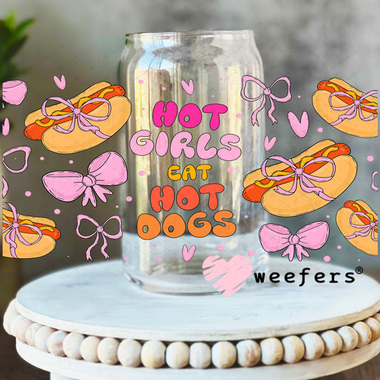 UV DTF Cup Wrap – Hot Girls Eat Hot Dogs 16oz Libbey Glass Original Size Weefers