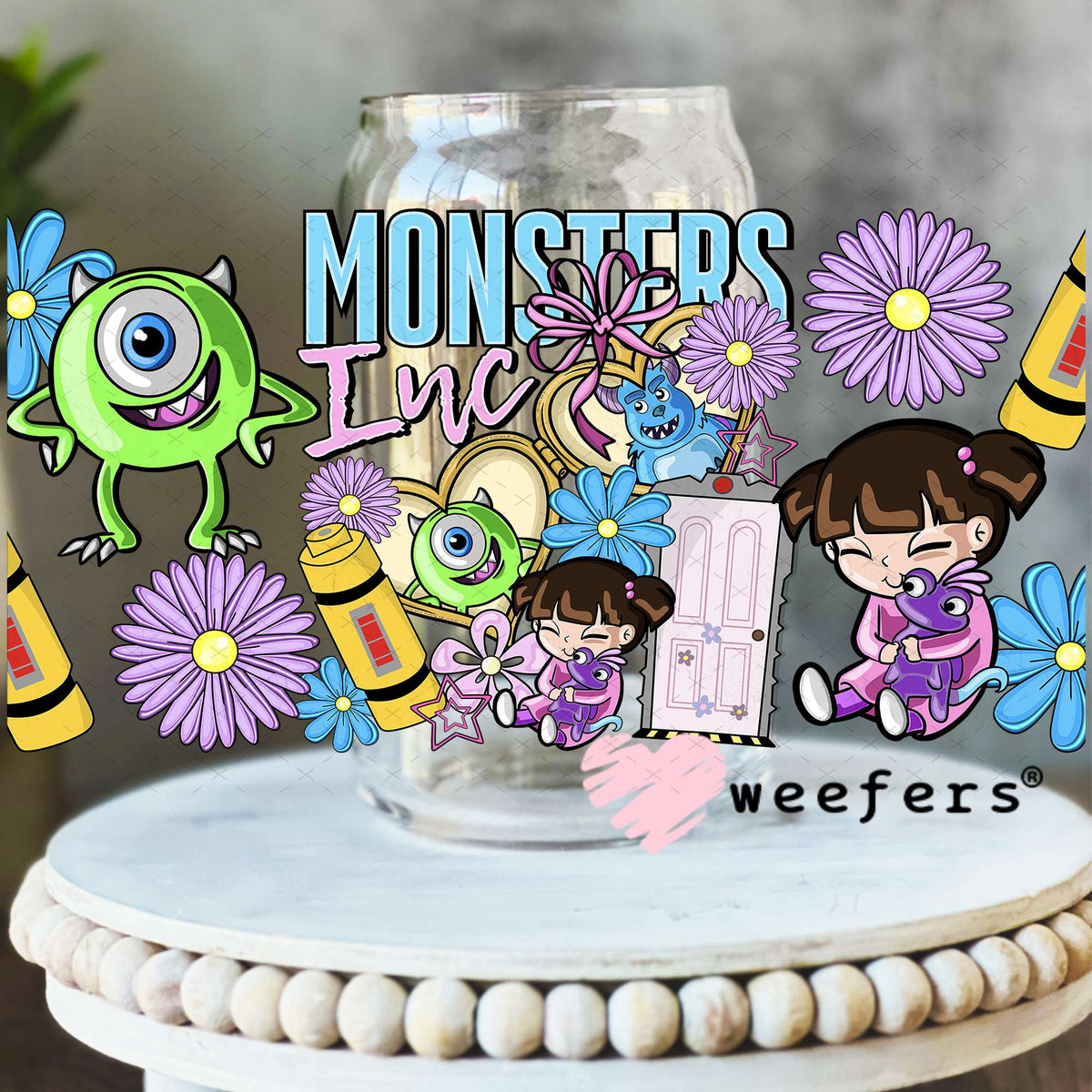 UV DTF Cup Wrap – Monsters Inc 16oz Libbey Glass Original Size Weefers