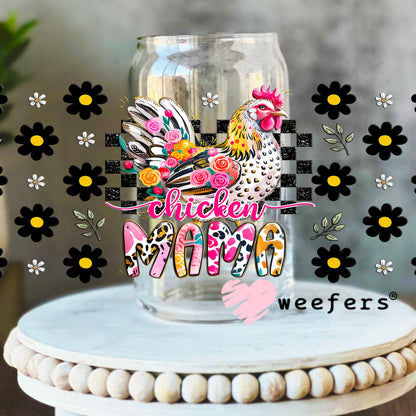 UV DTF Cup Wrap – Chicken Mama - Weefers® Exclusive 16oz Libbey Glass Original Size Cup Wrap Weefers