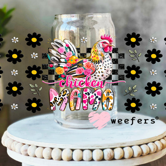 UV DTF Cup Wrap – Chicken Mama - Weefers® Exclusive 16oz Libbey Glass Original Size Cup Wrap Weefers
