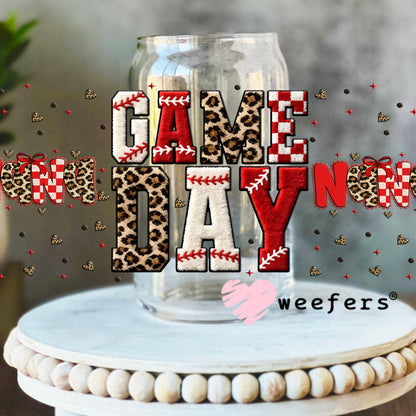 UV DTF Cup Wrap – Game Day Nana Baseball - Weefers Exclusive 16oz Libbey Glass Original Size Cup Wrap Weefers