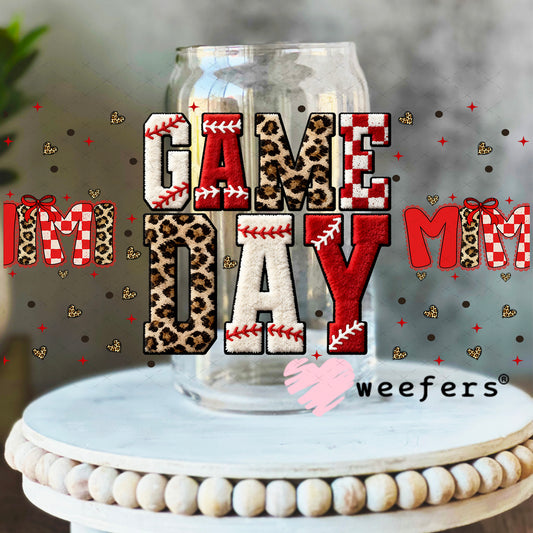 UV DTF Cup Wrap – Game Day Mimi Baseball - Weefers Exclusive 16oz Libbey Glass Original Size Weefers