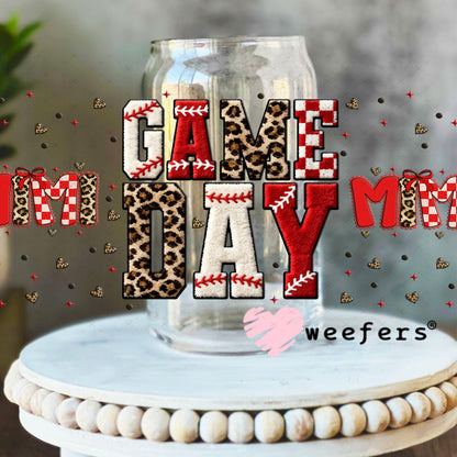 UV DTF Cup Wrap – Game Day Mimi Baseball - Weefers Exclusive 16oz Libbey Glass Original Size Cup Wrap Weefers