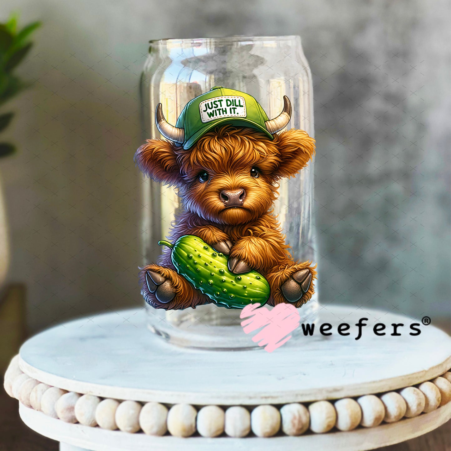 UV DTF Decal - Just Dill with It 16oz Libbey Glass Original Size Weefers