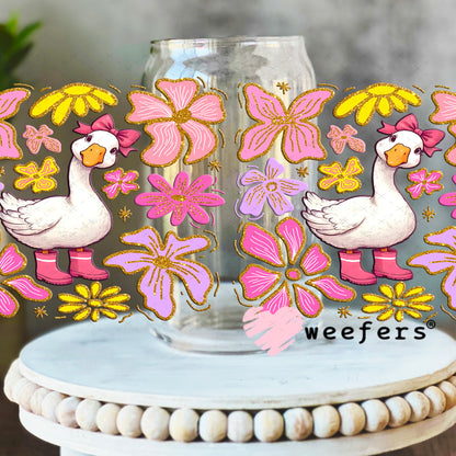 UV DTF Cup Wrap – Curious Geese 16oz Libbey Glass Original Size Weefers
