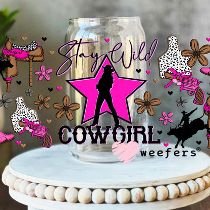 UV DTF Cup Wrap – Stay Well Cowgirls 16oz Libbey Glass Original Size Weefers