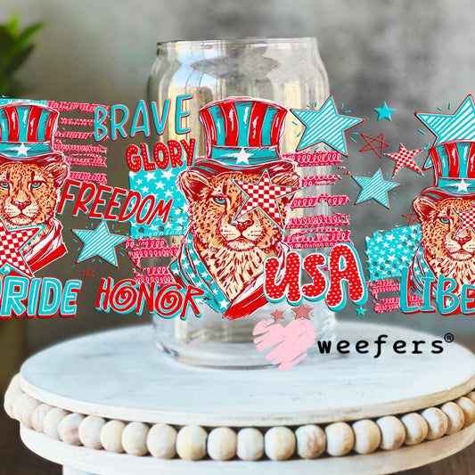 UV DTF Cup Wrap – Freedom USA 16oz Libbey Glass Original Size Weefers