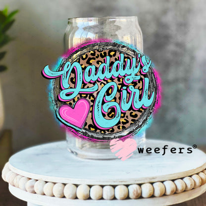 UV DTF Decal - Daddy's Girl 16oz Libbey Glass Original Size Weefers