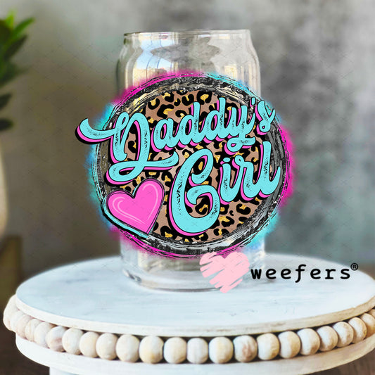UV DTF Decal - Daddy's Girl 16oz Libbey Glass Original Size Weefers